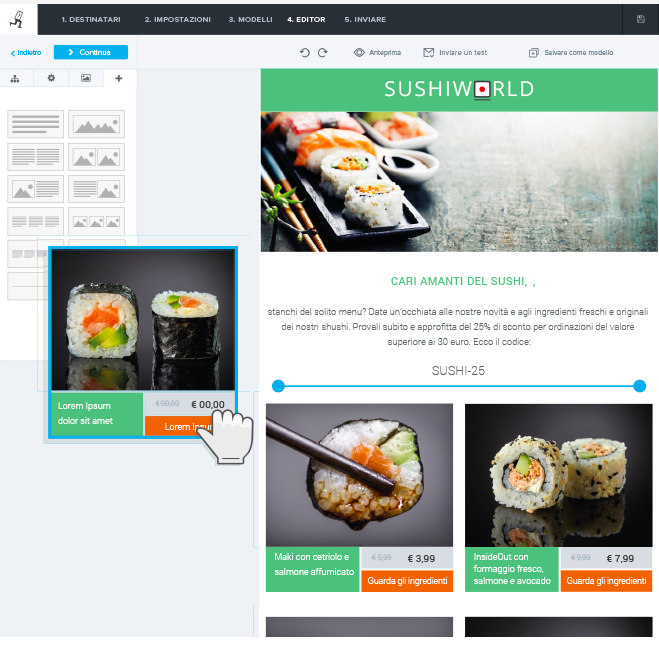 Newsletter2Go - creazione facilitata di mail con strumenti intuitivi