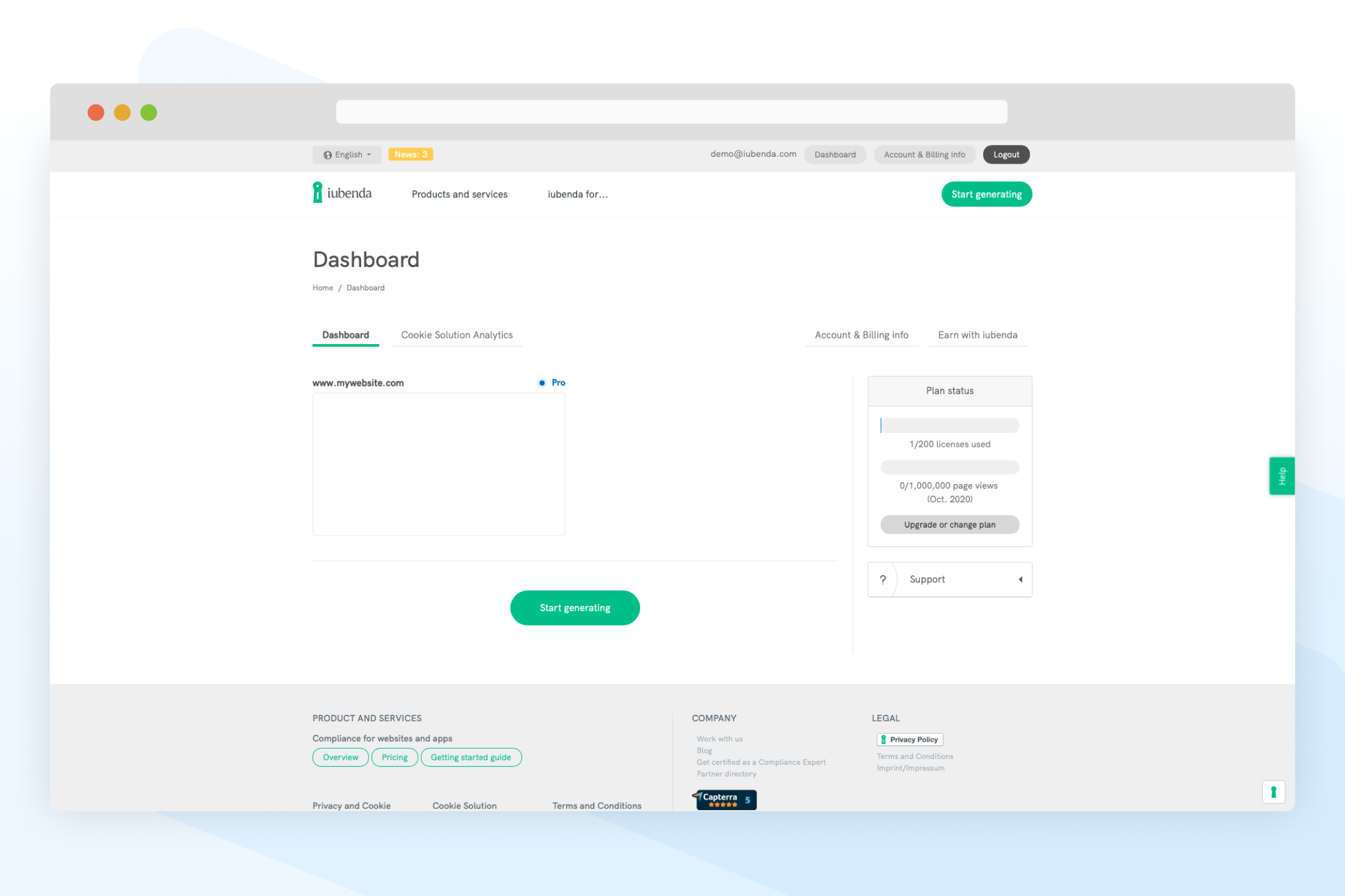 iubenda - iubenda dashboard iubenda - iubenda dashboard