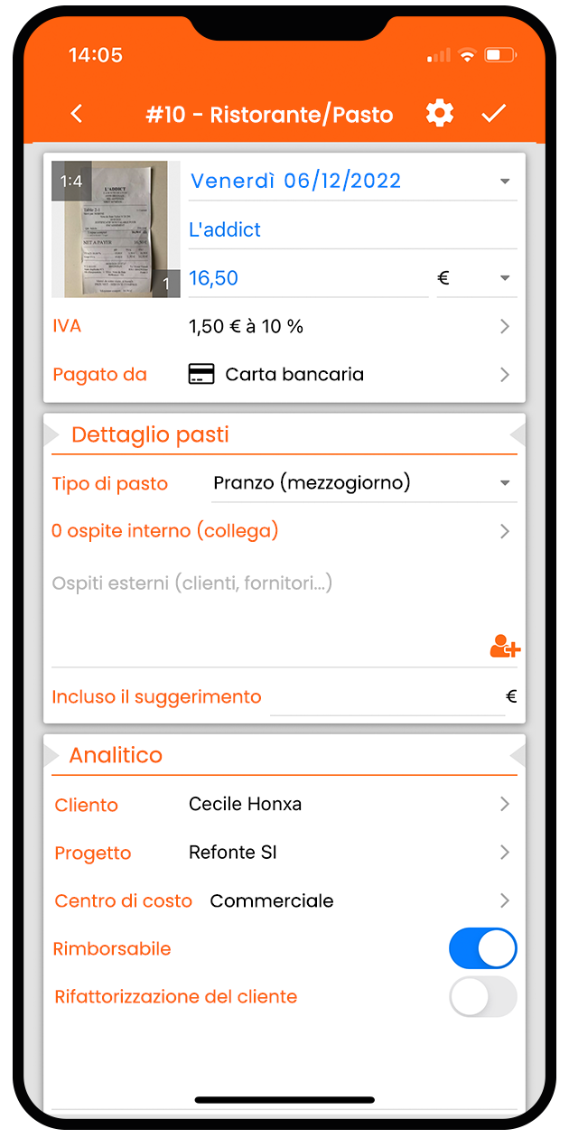 N2F - APP mobile per le note spese aziendali fatte al ristorante