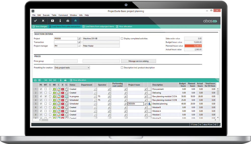 abas ERP - Screenshot 1 abas ERP - Screenshot 1