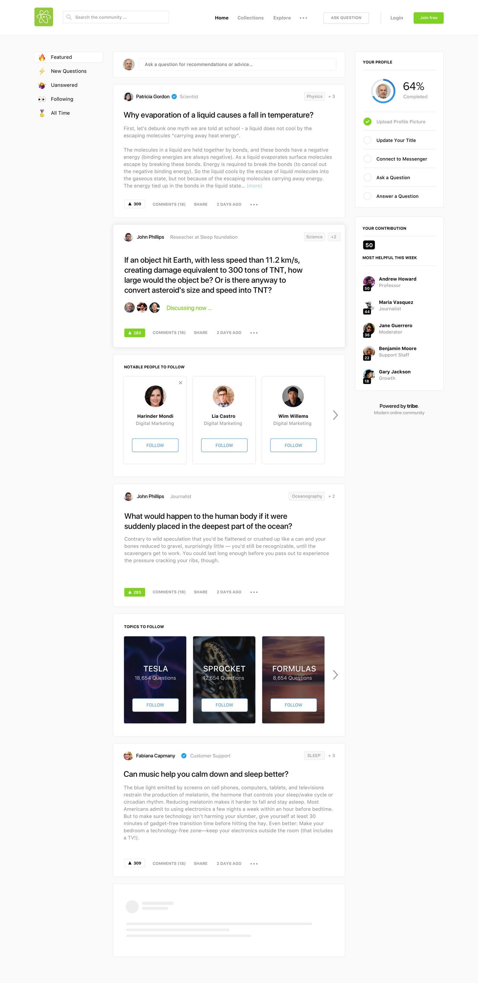 Tribe Community Platform - Esempio di comunità