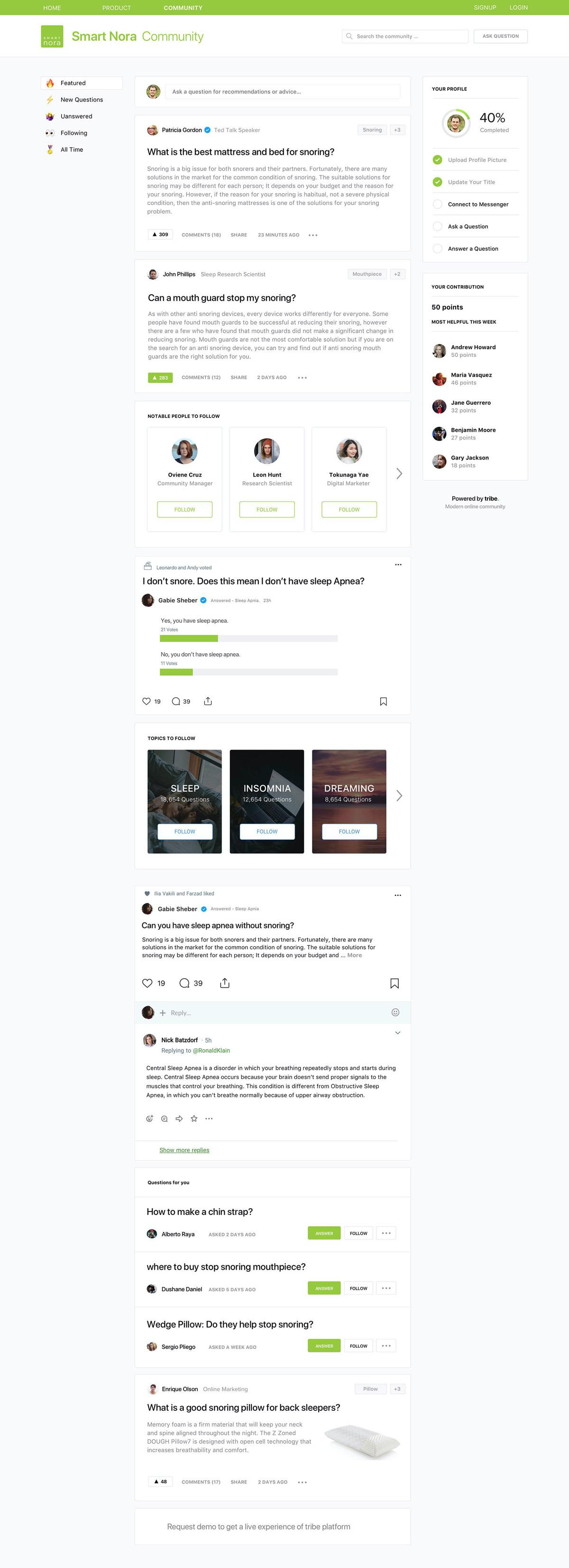 Tribe Community Platform - Esempio di comunità