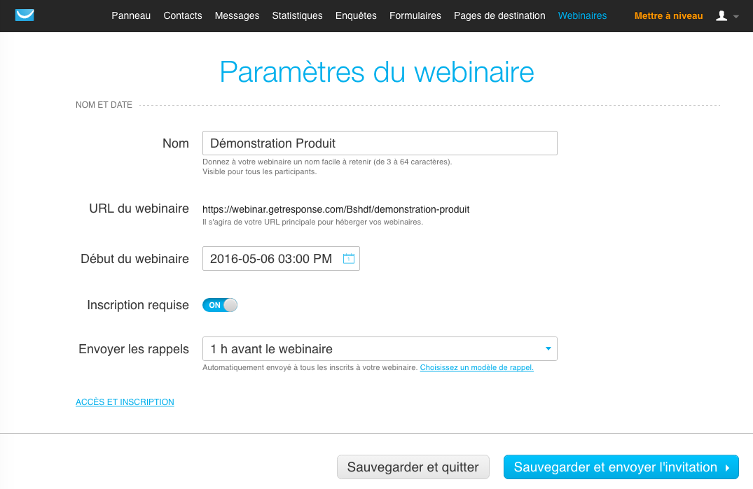 GetResponse: conoscenza di base (tutorial, demo), webinar Alloggio, Campaign Management