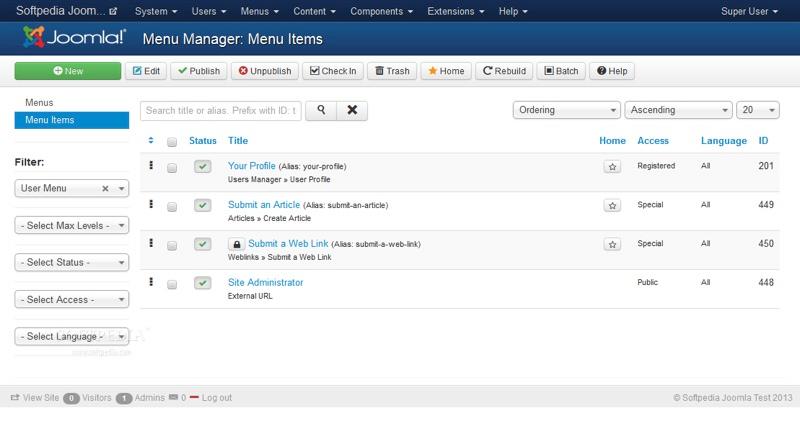 Joomla: Foto e video, Rights Management, Modulo di contatto